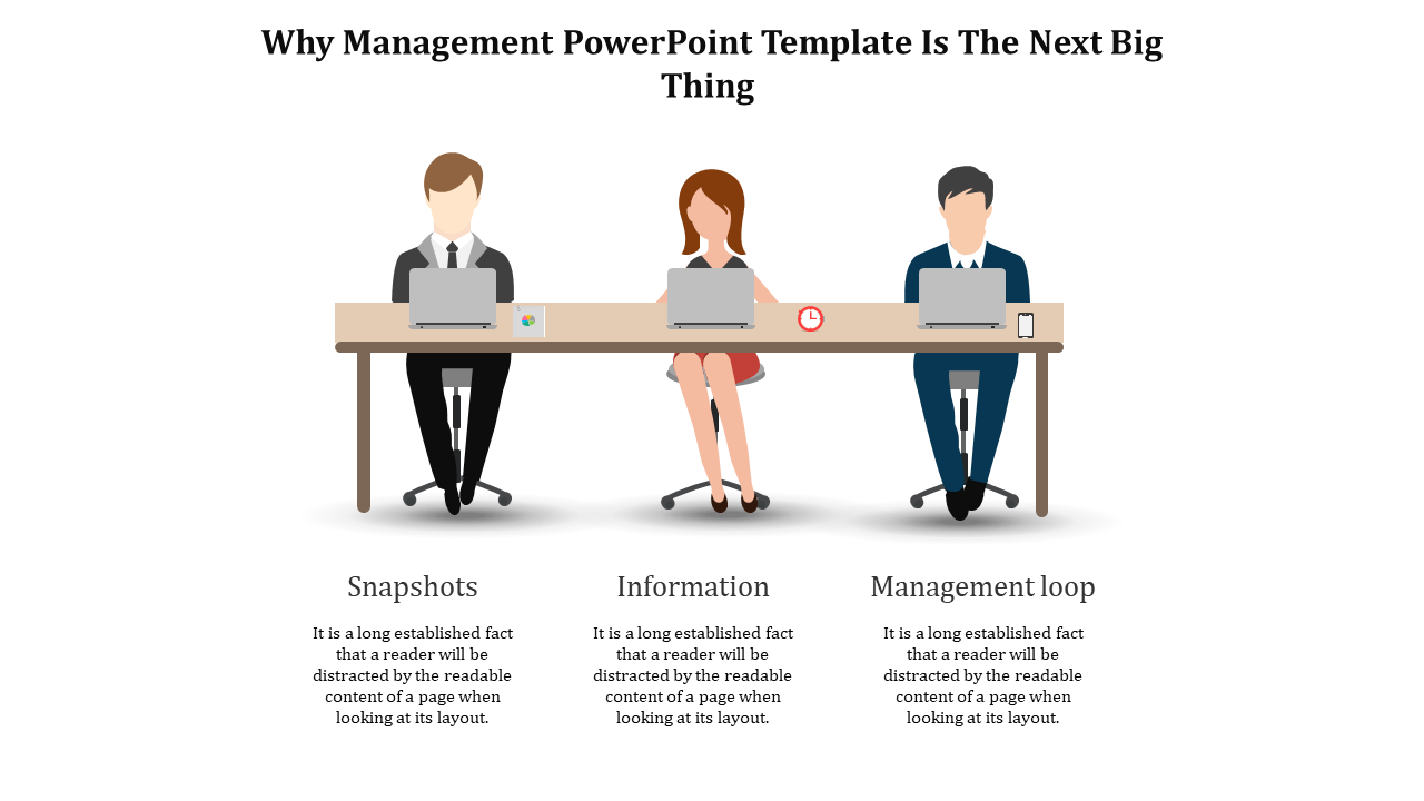 Editable Management PowerPoint Template-Three Node